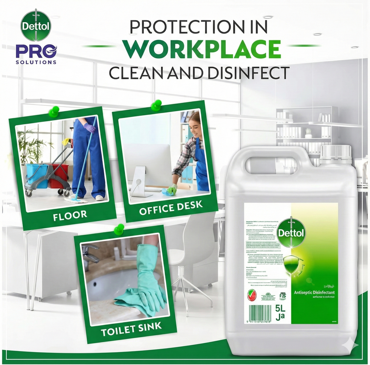 Dettol Antiseptic Antibacterial Disinfectant Liquid, 5L